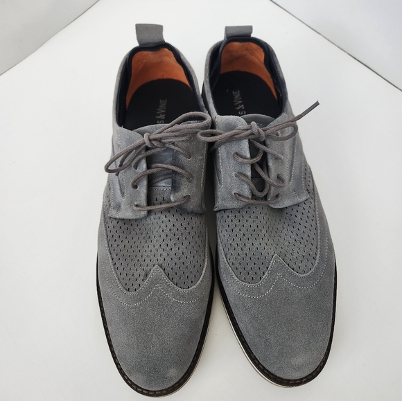 Thomas & Vine Jett Wing Tip Derby Gray Suede Upper Oxford Mens Shoes Sz 12 - Picture 6 of 12